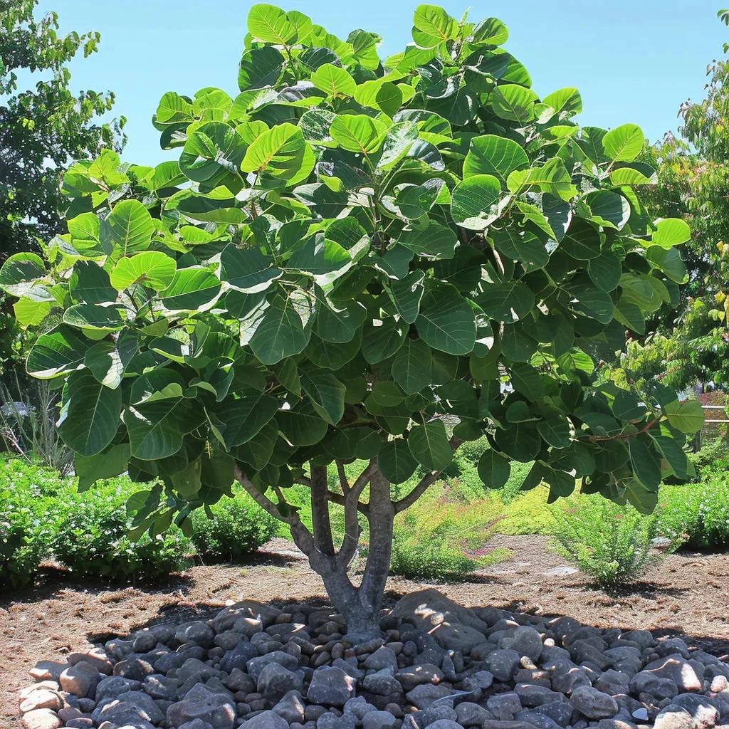 Large green tree with a clear blue sky in the background